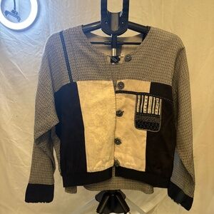 Papike Wear Black/White Patchwork Shirt and Jacket Linen S Boho/Classic